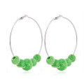 Hot sale fashion bead earrings large hoop bead ball earrings